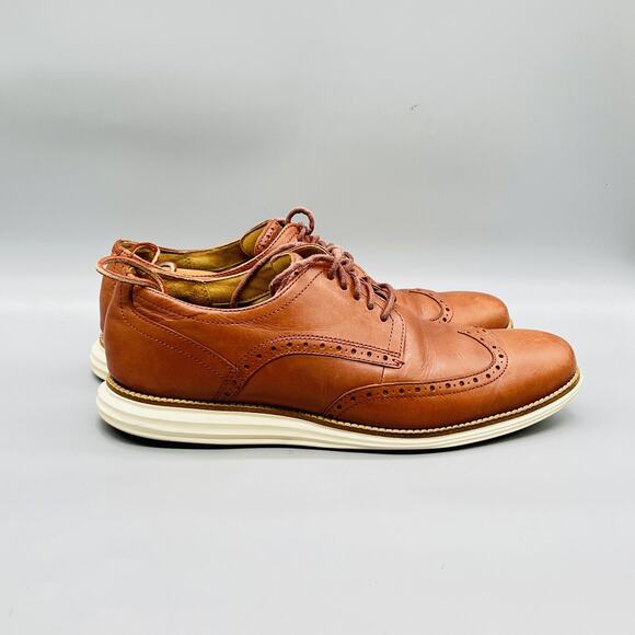 Cole Haan Shoes Mens 12 Brown Leather Grand OS Wingtip Oxford Dress Brogue main image 6